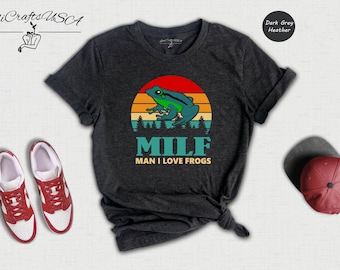 MILF Frog Shirt Humor Tee, Frog Meme Design (Unisex S-3XL, Cotton Blend, Casual Wear)