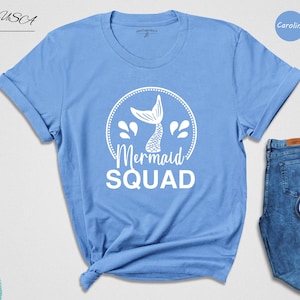 Funny Mermaid Squad Shirt, Mermaid Party T-Shirt, Mermaid Birthday T Shirt, Bridal Party Shirt, Girls Mermaid Tee, Funny Squad T-Shirt