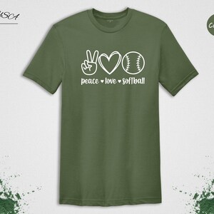 Peace Shirt Softball T-shirt: Cute Mom Design - 100% Cotton, Pre-shrunk Fabric, Casual Sportswear image 2