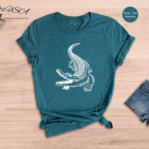 Crocodile Shirt: Funny Alligator Graphic Tee - Animal Lover Gift, Cotton Blend, Relaxed Fit Unisex T-Shirt image 4
