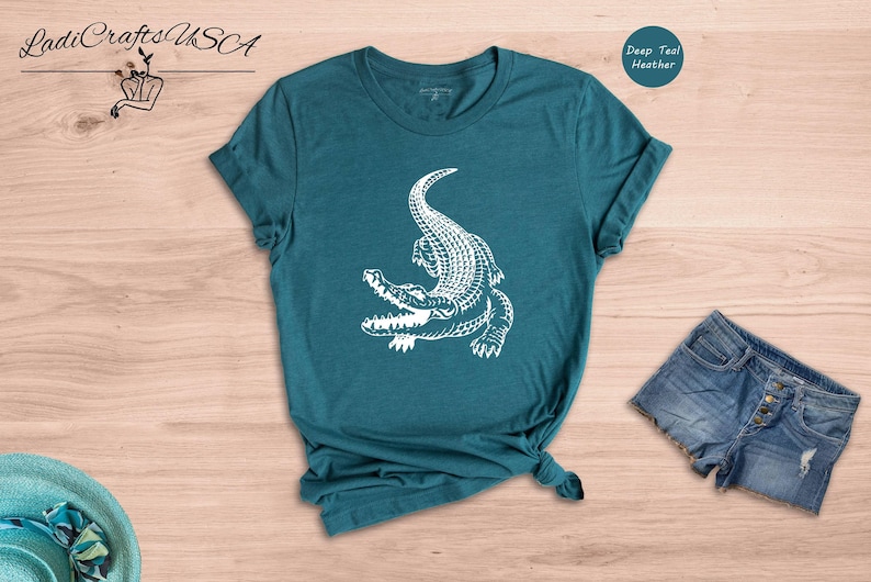 Crocodile Shirt: Funny Alligator Graphic Tee - Animal Lover Gift, Cotton Blend, Relaxed Fit Unisex T-Shirt image 4