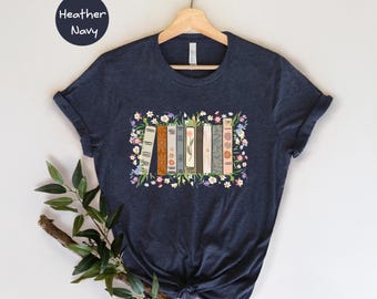 Floral Book Shirt: Aesthetic Floral Print - Premium Cotton, Relaxed Fit for Readers and Bookworms