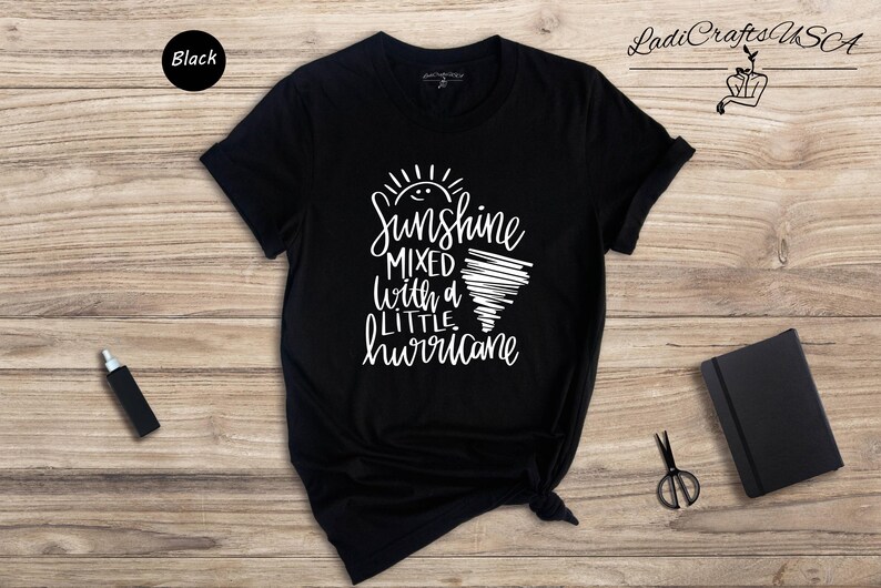 Sassy Girl Shirt Graphic Tee: Sunshine Hurricane Theme, Cotton Blend Casual Wear (Unisex S-XXL, Relaxed Fit) zdjęcie 5