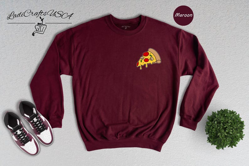 Funny Pizza Slice Shirt - Food Lover T-Shirt Pocket Print - Cotton Blend, Unisex Fit, Casual Style image 8