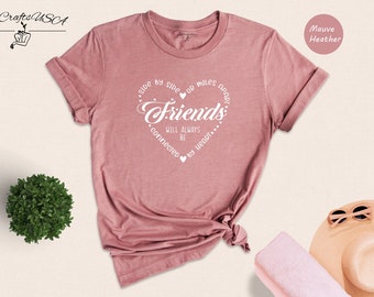 Side By Side Or Miles Apart Friends Will Always Be Connected By Heart, Bestie Tee, Gift For Bestie, Friendship Gift, Bestie T-Shirt