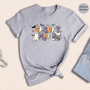 Spooky Mama Shirt: Retro Halloween Mom Tee - Funny Gift, Cotton Blend, Casual Fall Wear image 8