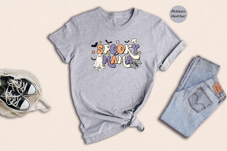 Spooky Mama Shirt: Retro Halloween Mom Tee - Funny Gift, Cotton Blend, Casual Fall Wear image 8