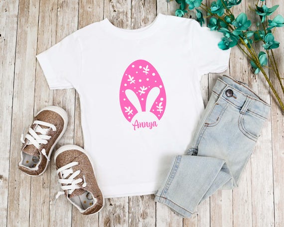 Easter Bunny Shirt Kids Easter Tee: Cute Bunny & Jesus Graphic - Custom Text, Cotton Blend, Holiday Celebration Wear