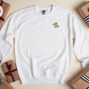 Pocket Crocodile Tee: Happy Sitting Crocodile - Cotton Blend, Unisex Casual Shirt, Relaxed Fit for Men and Women image 7