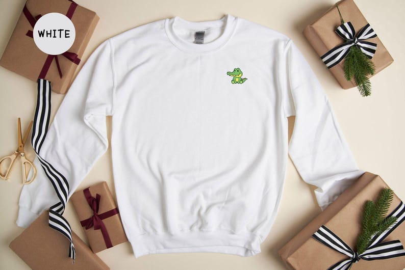 Pocket Crocodile Tee: Happy Sitting Crocodile - Cotton Blend, Unisex Casual Shirt, Relaxed Fit for Men and Women image 7