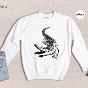 Crocodile Shirt: Funny Alligator Graphic Tee - Animal Lover Gift, Cotton Blend, Relaxed Fit Unisex T-Shirt image 8