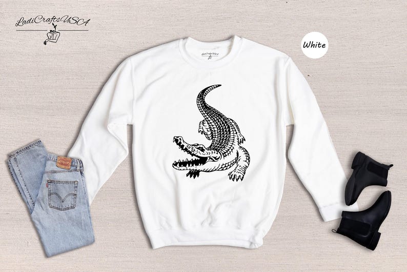 Crocodile Shirt: Funny Alligator Graphic Tee - Animal Lover Gift, Cotton Blend, Relaxed Fit Unisex T-Shirt image 8
