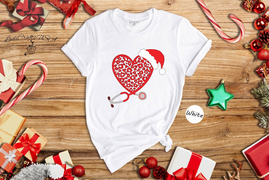 Heart Stethoscope Shirt, Christmas Tshirt, Nurse Christmas Shirt