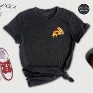 Funny Pizza Slice Shirt - Food Lover T-Shirt Pocket Print - Cotton Blend, Unisex Fit, Casual Style image 1