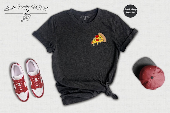 Funny Pizza Slice Shirt - Food Lover T-Shirt Pocket Print - Cotton Blend, Unisex Fit, Casual Style