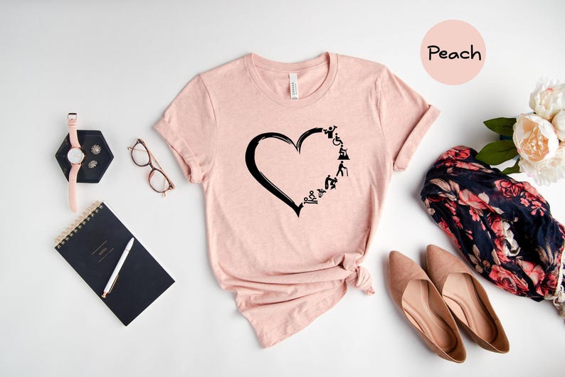 Physical Therapist Shirt Heart Graphic Tee: PT/PTA Gift Apparel, Unisex Cotton Blend (XS-3XL, Relaxed Fit) image 1