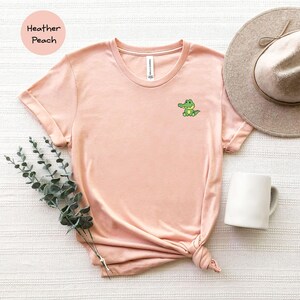 Pocket Crocodile Tee: Happy Sitting Crocodile - Cotton Blend, Unisex Casual Shirt, Relaxed Fit for Men and Women image 6