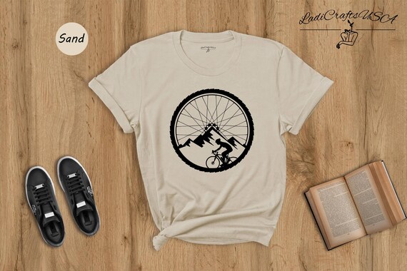 Cycling Shirt - Mountain Bike Tee - Landscape Graphic Design, Pre-Shrunk Cotton, Everyday Comfort