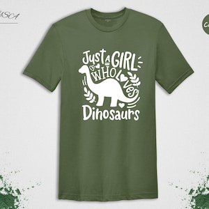 Just A Girl Who Loves Dinosaurs Shirt, Dinosaur Lover Shirt, Funny Animal Tee, Dino Shirt, Dinosaur Lover Gift, Dinosaur Birthday Gift