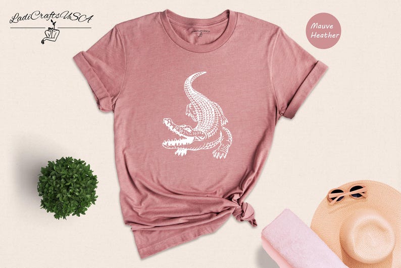 Crocodile Shirt: Funny Alligator Graphic Tee - Animal Lover Gift, Cotton Blend, Relaxed Fit Unisex T-Shirt image 5