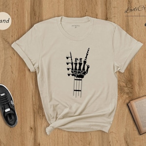 Camisa de esqueleto de guitarra, camiseta de músicos guitarristas, camisa de músico, camisa de guitarrista, regalo de amante de la música, camisa de esqueleto de música