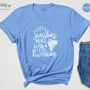 Sassy Girl Shirt Graphic Tee: Sunshine Hurricane Theme, Cotton Blend Casual Wear (Unisex S-XXL, Relaxed Fit) zdjęcie 1