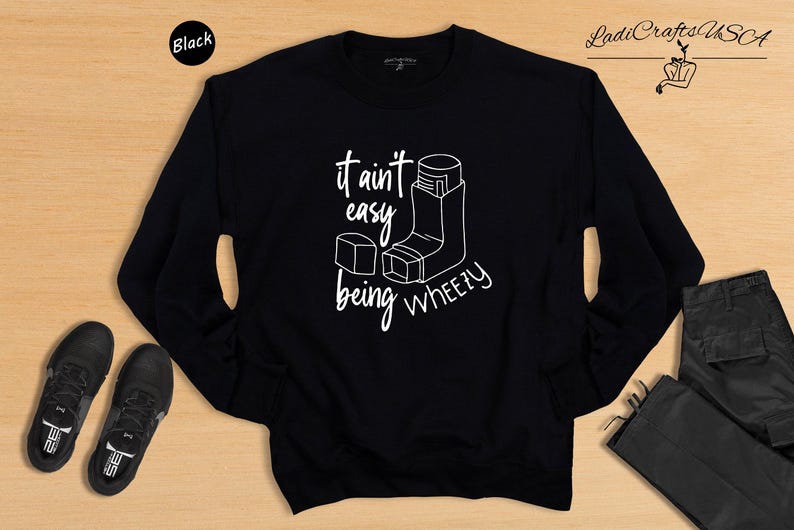 It Ain't Easy Being Wheezy Shirt, Funny Asthma Awareness Tee, Inhaler Humor T-Shirt, Respiratory Support Gift for Asthma Warrior image 8