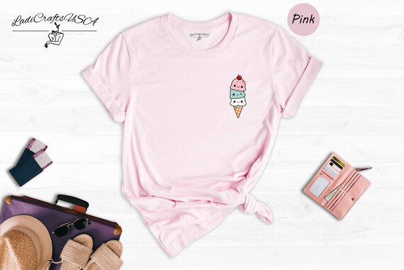 Ice Cream Shirt Kawaii Tee: Cute Summer Graphic, Cotton Blend (Unisex Sizes XS-XXL, Soft Fabric)