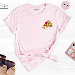 Funny Pizza Slice Shirt - Food Lover T-Shirt Pocket Print - Cotton Blend, Unisex Fit, Casual Style image 5