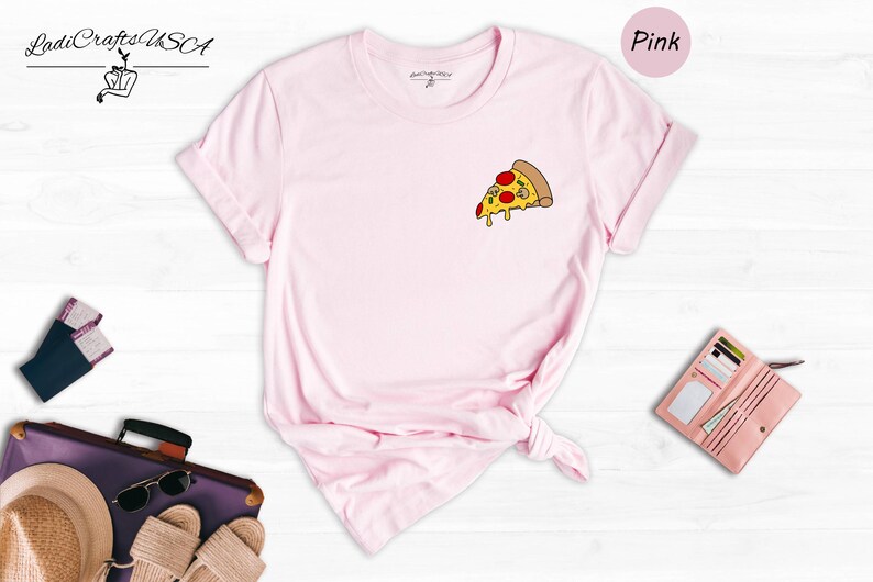 Funny Pizza Slice Shirt - Food Lover T-Shirt Pocket Print - Cotton Blend, Unisex Fit, Casual Style image 5