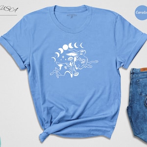Magic Moon Phase Rabbit Shirt, Moon Phase Shirt, Camping Gift, Moon Shirt, Easter Shirt, Bunny Easter Moon Tee, Moon With Magic Rabbit Shirt