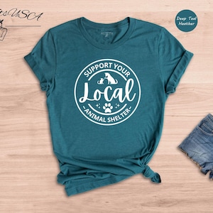 Animal Shelter Gift Tee: Support Local Rescue, Positive Animal Print (Unisex Sizes S-XXL, Soft Cotton Blend)