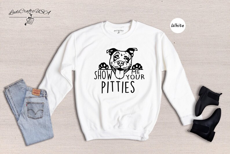 Show Me Your Pitties Shirt, Funny Pitbull Dog Mom Tee, Pit Bull Lover Gift for Women, Cute Dog Face Graphic Unisex T-Shirt image 8