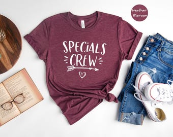 Specials Crew Shirt Teacher Tee, STEM Education Design (Unisex XS-XXL, Cotton Blend, Relaxed Fit)