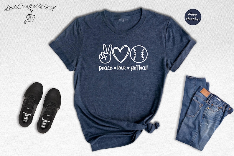 Peace Shirt Softball T-shirt: Cute Mom Design - 100% Cotton, Pre-shrunk Fabric, Casual Sportswear image 5