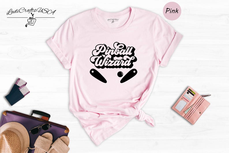 Pinball Wizard Shirt: Retro Arcade Graphic - Cotton Blend, Unisex Casual Wear image 1
