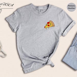Funny Pizza Slice Shirt - Food Lover T-Shirt Pocket Print - Cotton Blend, Unisex Fit, Casual Style image 2