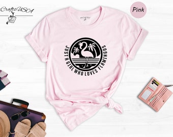 Just a Girl Who Loves Flamingo Shirt, Flamingo T-shirt, Flamingo Lover Tee, Flamingo Lover Gift, Animal Lover Shirt, Animal Lover Gift