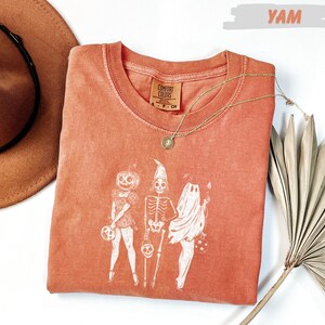 Spooky Girl Squad Skeleton Ghost Tee: Vintage Halloween Design, Comfort Colors Shirt | Unisex Cotton, Relaxed Fit | Multiple Sizes image 7