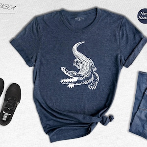 Crocodile Shirt: Funny Alligator Graphic Tee - Animal Lover Gift, Cotton Blend, Relaxed Fit Unisex T-Shirt image 1