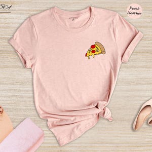 Funny Pizza Slice Shirt - Food Lover T-Shirt Pocket Print - Cotton Blend, Unisex Fit, Casual Style image 4