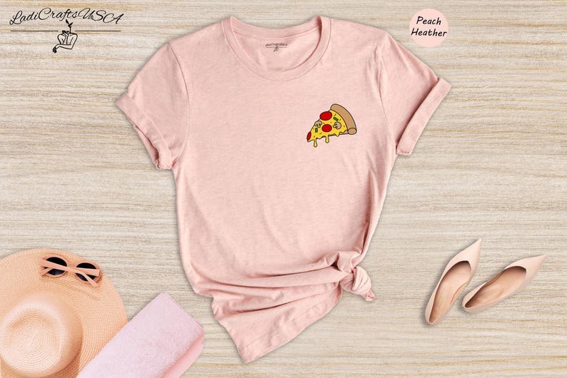 Funny Pizza Slice Shirt - Food Lover T-Shirt Pocket Print - Cotton Blend, Unisex Fit, Casual Style image 4