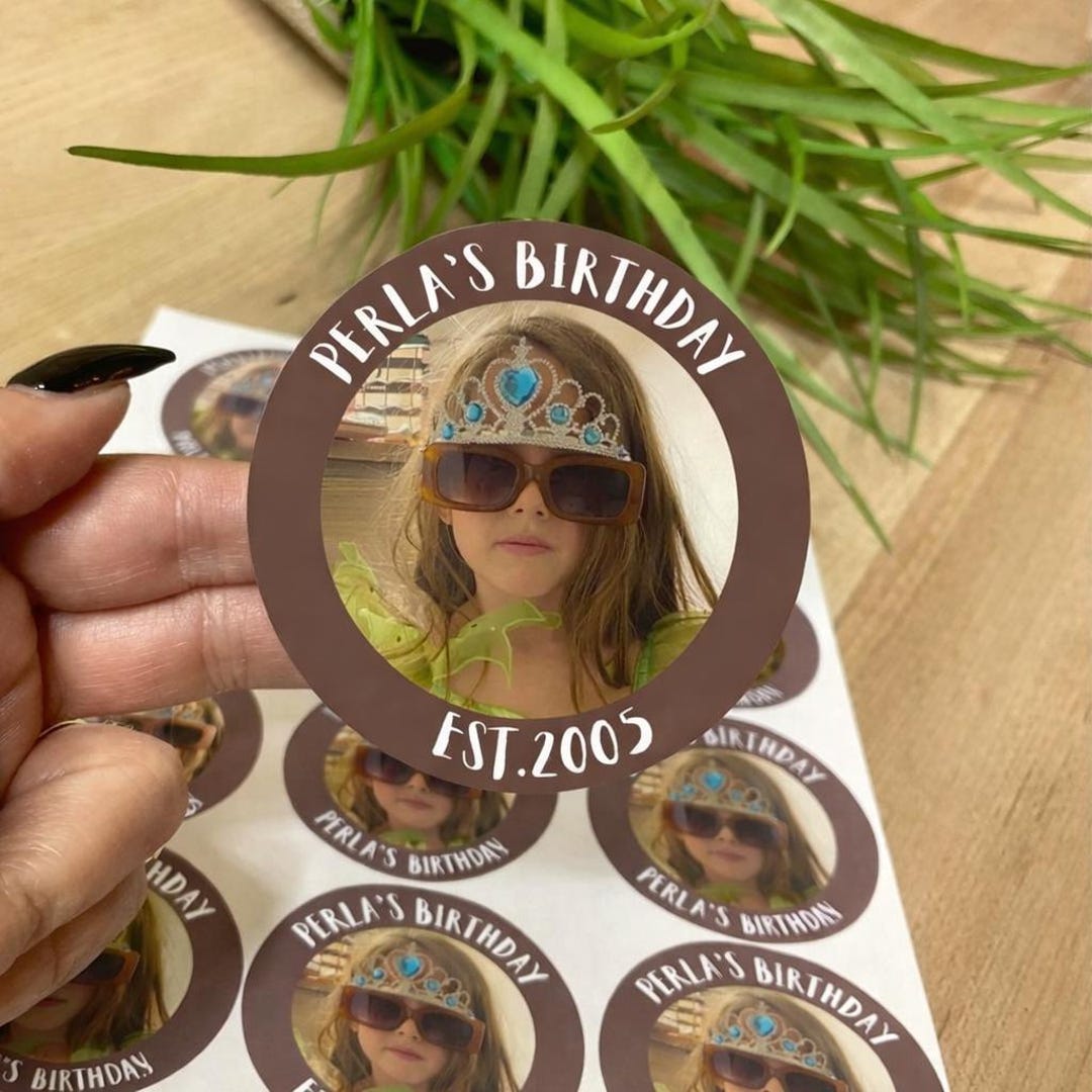 Custom 21st Photo Stickers, Twenty First Birthday Sticker, Personalized ...