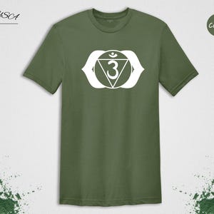 Third Eye Chakra Shirt: Spiritual Mandala Design - Cotton Blend, Unisex, Yoga Meditation Apparel