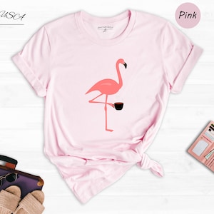 Flamingo and Coffee Shirt, Coffee Lover, Coffee Gift, Flamingo Shirt, Morning Person Need Coffee Tee, Coffee Flamingo Gift, Barista Shirt