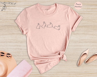 Rabbit Shirt Easter Tee: Cute Baby Bunny Graphic, Soft Cotton Blend (Unisex S-XXL, Relaxed Fit)