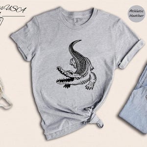 Crocodile Shirt: Funny Alligator Graphic Tee - Animal Lover Gift, Cotton Blend, Relaxed Fit Unisex T-Shirt image 2
