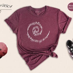 Music Teacher Shirt Casual T-Shirt: Funny Music Notes Design, Cotton Blend (Unisex Sizes S-3XL, Comfortable Fit) immagine 3