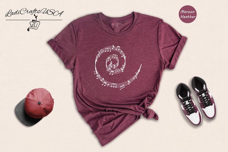 Music Teacher Shirt Casual T-Shirt: Funny Music Notes Design, Cotton Blend (Unisex Sizes S-3XL, Comfortable Fit) immagine 3