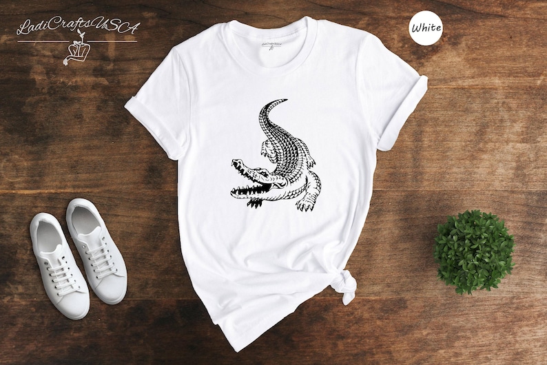 Crocodile Shirt: Funny Alligator Graphic Tee - Animal Lover Gift, Cotton Blend, Relaxed Fit Unisex T-Shirt image 7